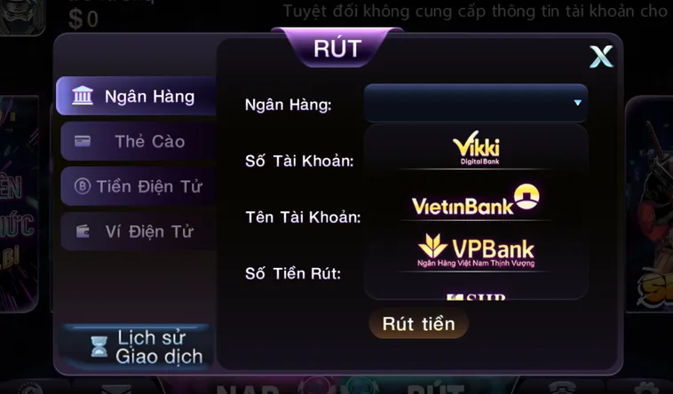 Hướng dẫn rút tiền qua tài khoản ngân hàng chỉ với các bước nhanh chóng.